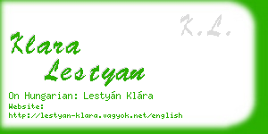 klara lestyan business card