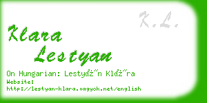 klara lestyan business card